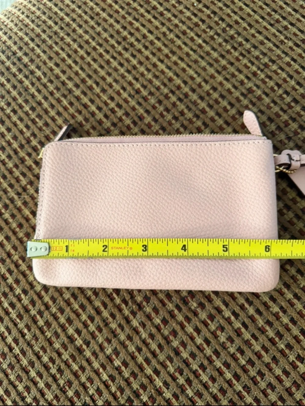 Coach Pink Pebbled Leather Wristlet with Gold Hardware
